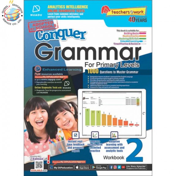 แบบทดสอบภาษาอังกฤษ ป. 2  Conquer Grammar For Primary Levels Workbook 2 + NUADU
