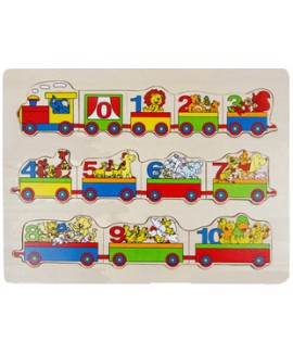 ตัวต่อรถไฟสอนนับเลขสัตว์ (0-10)   ขนาด 22*29*0.7 ซม.