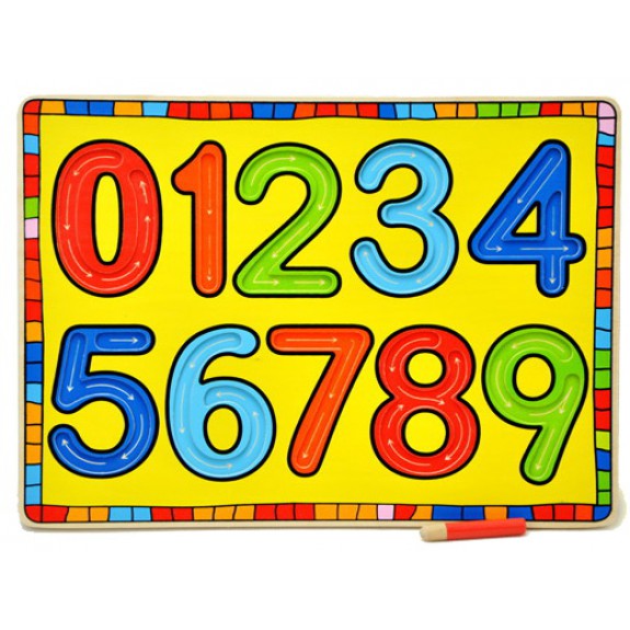 รางฝึกหัดเขียนตัวเลข (0-9)   ขนาด 26x36.8x0.8 ซม.