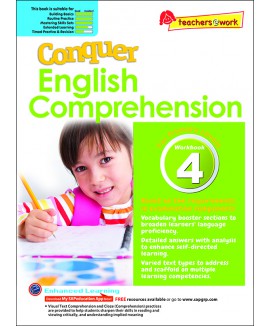 แบบฝึกหัดการจับใจความสำหรับป. 4  Conquer English Comprehension Workbook 4