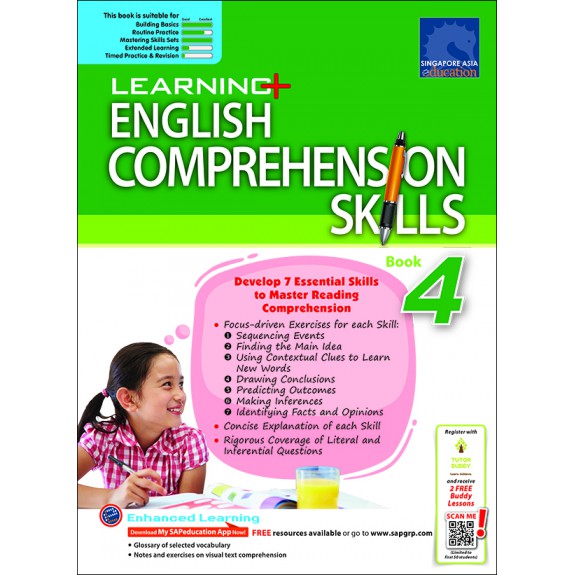 แบบฝึกหัดการจับใจความ ป.4  LEARNING+ ENGLISH COMPREHENSION SKILLS Book 4