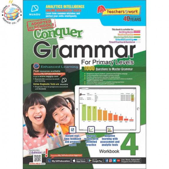 แบบฝึกหัดเสริมภาษาอังกฤษ ป. 4  Conquer Grammar For Primary Levels Workbook 4 