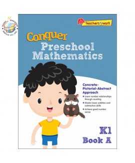 แบบฝึกหัดคณิตศาสตร์ภาษาอังกฤษระดับอนุบาล Conquer Preschool Mathematics K1 Book A