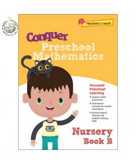 แบบฝึกหัดคณิตศาสตร์ภาษาอังกฤษระดับอนุบาล Conquer Preschool Mathematics Nursery Book B