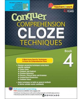 SAP_Conquer COMPREHENSION CLOZE TECHNIQUES Book 4  แบบฝึกหัดการอ่านจับใจความและเติมคำในช่องว่างสำหรับชั้นประถมศึกษาปีที่ 4