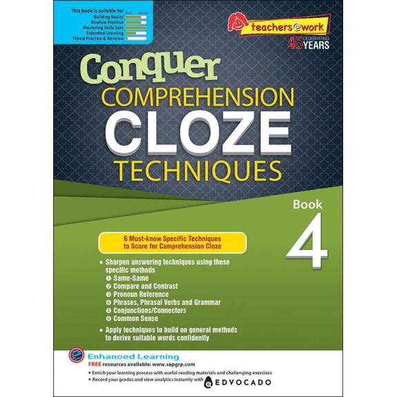 SAP_Conquer COMPREHENSION CLOZE TECHNIQUES Book 4  แบบฝึกหัดการอ่านจับใจความและเติมคำในช่องว่างสำหรับชั้นประถมศึกษาปีที่ 4