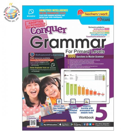 แบบฝึกหัดเสริมภาษาอังกฤษ ป. 5  Conquer Grammar For Primary Levels Workbook 5 