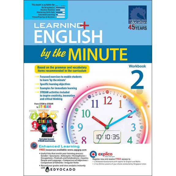SAP_Learning+ ENGLISH by the MINUTE Workbook 2 แบบฝึกหัดภาษาอังกฤษสำหรับชั้นประถมศึกษาปีที่ 2