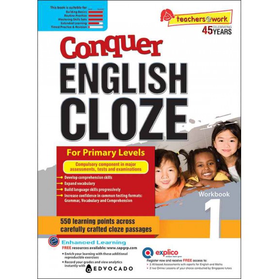 SAP_แบบฝึกหัดภาษาอังกฤษสำหรับประถมศึกษาปีที่ 1 Conquer ENGLISH CLOZE Workbook 1