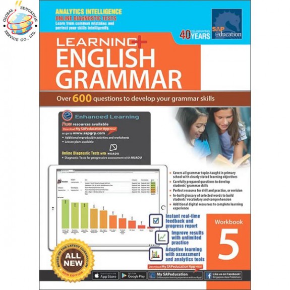 แบบฝึกหัดภาษาอังกฤษ Grammar  ป.5 Learning+English Grammar Workbook 5 