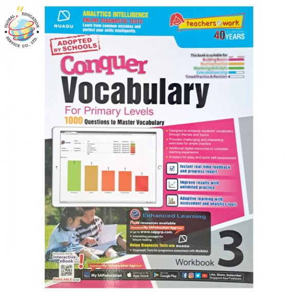 แบบฝึกหัดเสริมภาษาอังกฤษ ป.3  Conquer Vocabulary For Primary Levels Workbook 3 