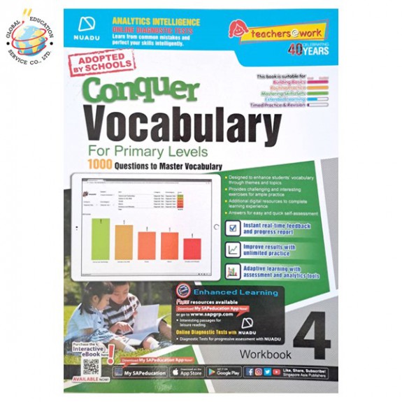 แบบฝึกหัดเสริมภาษาอังกฤษ ป.4  Conquer Vocabulary For Primary Levels Workbook 4