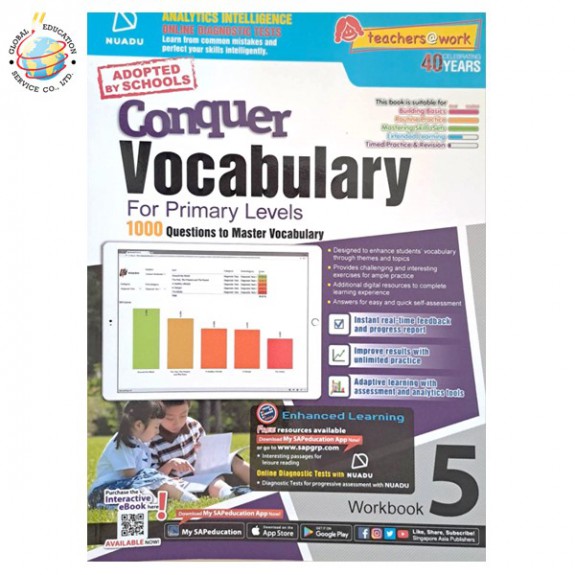 แบบฝึกหัดเสริมภาษาอังกฤษ ป.5  Conquer Vocabulary For Primary Levels Workbook 5