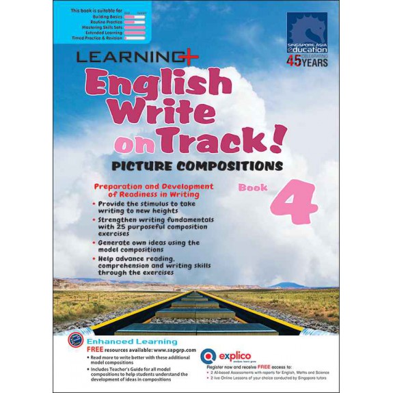 SAP_แบบฝึกหัดภาษาอังกฤษสำหรับ ป. 4 LEARNING English Write on Track! PICTURE COMPOSITIONS Book 4