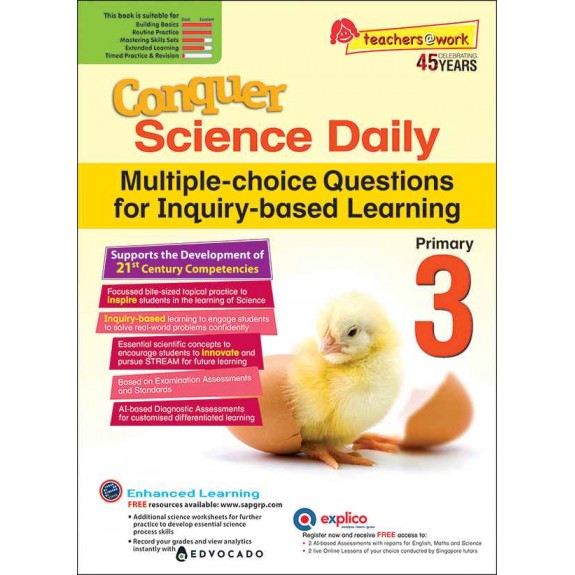 SAP_Conquer Science Daily Multiple-choice Questions for Inquiry-Based Learning Primary 3 แบบฝึกหัดวิทยาศาสตร์รายวันรูปแบบปรนัย สำหรับชั้น ป.3