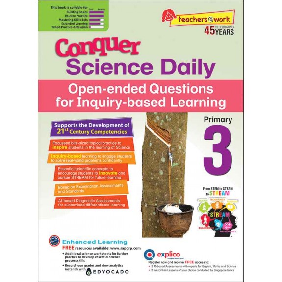 SAP_Conquer Science Daily Open-ended Questions for Inquiry-based Learning Primary 3 แบบฝึกหัดวิทยาศาสตร์รายวัน คำถามปลายเปิด (Open-ended) สำหรับชั้น ป.3