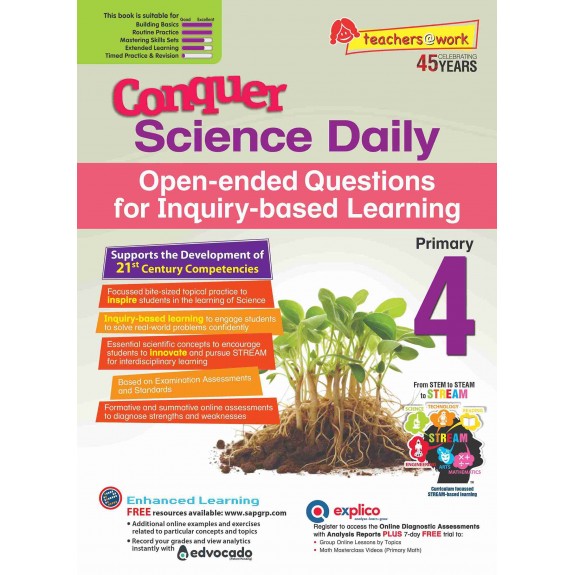 SAP_Conquer Science Daily Open-ended Questions for Inquiry-based Learning Primary 4 แบบฝึกหัดวิทยาศาสตร์รายวัน คำถามปลายเปิด (Open-ended) สำหรับชั้น ป.4 SAP_Conquer Science Daily Open-ended Questions for Inquiry-based Learning Primary 4 แบบฝึกหัดวิทยาศาสตร์รายวัน คำถามปลายเปิด (Open-ended) สำหรับชั้น ป.4