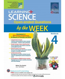SAP_LEARNING SCIENCE Open-ended Questions by the WEEK Workbook 4 แบบฝึกหัดวิทยาศาสตร์การคิดวิเคราะห์ การแก้ปัญหา และการประยุกต์ใช้ความรู้ในสถานการณ์จริง ผ่านคำถามแบบปลายเปิด สำหรับชั้นประถมศึกษาปีที่ 4