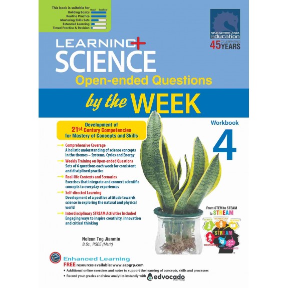 SAP_LEARNING SCIENCE Open-ended Questions by the WEEK Workbook 4 แบบฝึกหัดวิทยาศาสตร์การคิดวิเคราะห์ การแก้ปัญหา และการประยุกต์ใช้ความรู้ในสถานการณ์จริง ผ่านคำถามแบบปลายเปิด สำหรับชั้นประถมศึกษาปีที่ 4 SAP_LEARNING SCIENCE Open-ended Questions by the WEEK Workbook 4 แบบฝึกหัดวิทยาศาสตร์การคิดวิเคราะห์ การแก้ปัญหา และการประยุกต์ใช้ความรู้ในสถานการณ์จริง ผ่านคำถามแบบปลายเปิด สำหรับชั้นประถมศึกษาปีที่ 4
