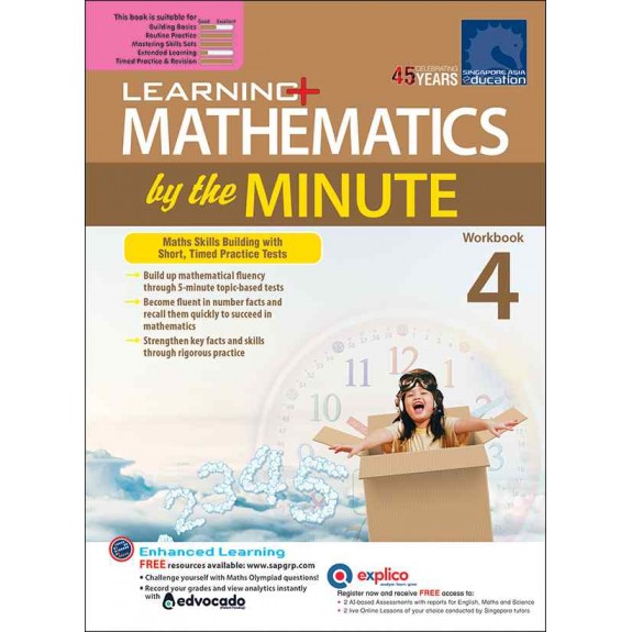 SAP_Learning+ Mathematics by the Minute Workbook 4 แบบฝึกหัดคณิศาสตร์วันละ 5 นาที สำหรับชั้นประถมศึกษาปีที่ 4