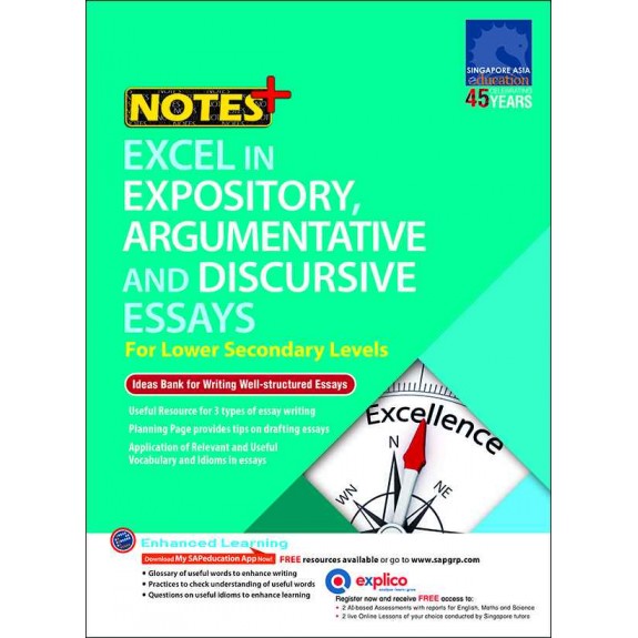 SAP_NOTES+ EXCEL IN EXPOSITORY, ARGUMENTATIVE AND DISCURSIVE ESSAYS For Lower Secondary Levels คู่มือการเรียนการเขียนเรียงความเชิงอธิบาย เชิงโต้แย้ง และเชิงอภิปราย สำหรับระดับมัธยม 1-2
