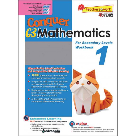 SAP_แบบฝึหัดคณิตศาสตร์ชั้นมัธยมศึกษาปีที่ 1 Conquer G3 Mathematics For Secondary Levels Workbook 1