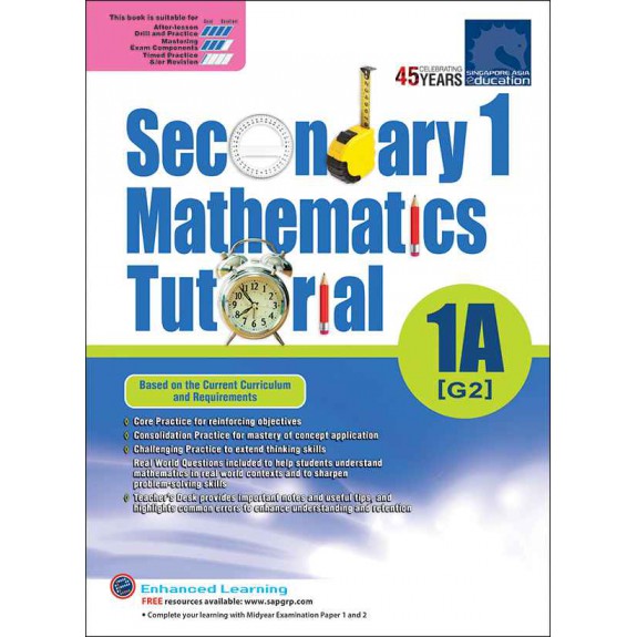 SAP_แบบฝึหัดคณิตศาสตร์มัธยมศึกษาปีที่ 1 Secondary 1 Mathematics Tutorial 1A [G2]
