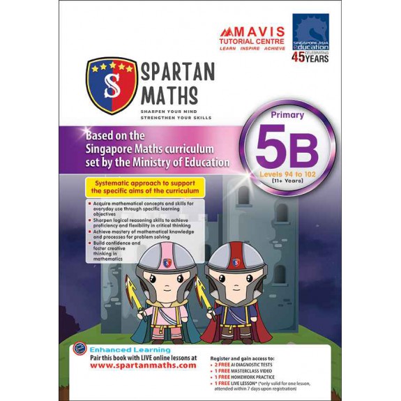 แบบฝึกหัดคณิตศาสตร์ Spartan Maths Primary 5B (Levels 94 to 102)