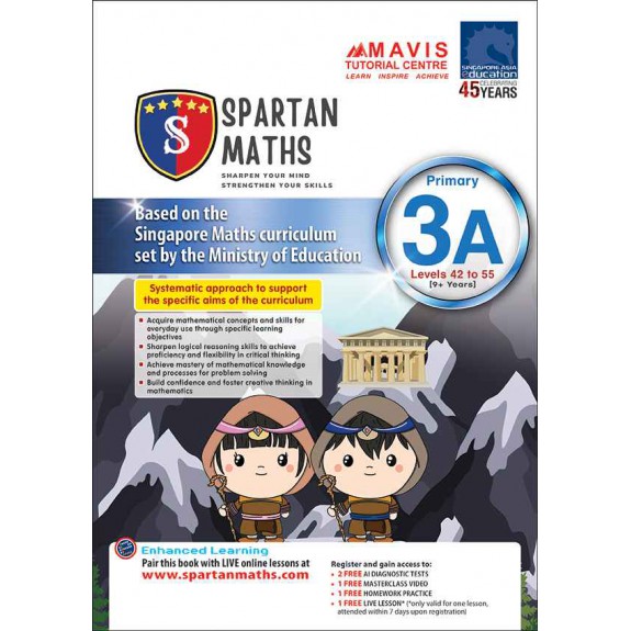 แบบฝึกหัดคณิตศาสตร์ Spartan Maths Primary 3A (Levels 42 to 55)